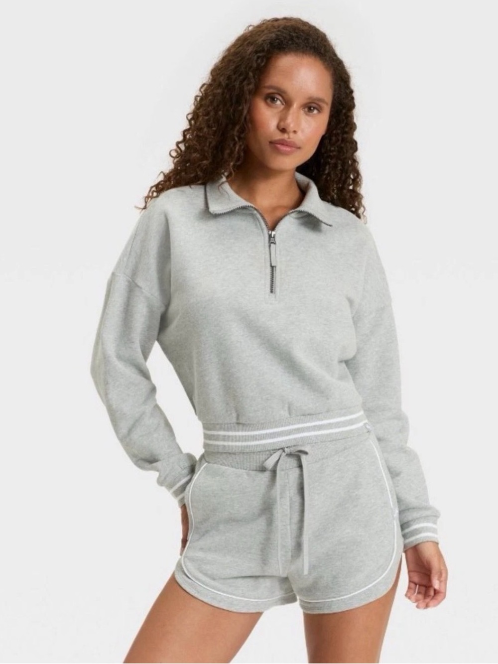 Light Gray JoyLab Lounge Top and Shorts Set